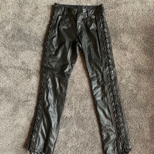 NWT Harley Davidson Leather Lace Up Pants SZ 2
